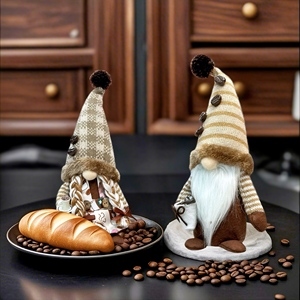 Gnomi del Caffè Fatti a Mano, Eco-Friendly e Durevoli, Decorazione per Bar, Giocattolo Imbottito Scandinavo Tomte <span class=keywords><strong>Nisse</strong></span>, Arredamento Rustico - Product Image 4