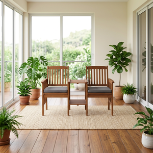Contemporary Solid Pine Wood Chaise Lounge <b>Bench</b> Outdoor Water-Resistant <b>Cushions</b> Bedroom Courtyard Farmhouse Park Villa-Jack - Product Image 2