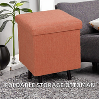 Banc de bout de lit pliable, ottoman de rangement et repose-pieds rembourré en tissu pour salon, chambre, couloir, entrée d'hôpital