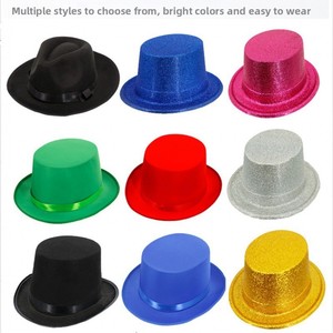 Chapeau de magicien jazz noir en feutre tricoté, style Derby, pour homme et femme adulte, idéal pour la plage et les concerts, avec détails or et vert, style juif. - Product Image 4