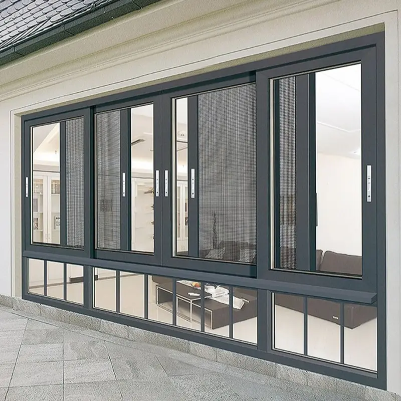 Finestre in alluminio per finestre di vendita diretta in fabbrica con finestre scorrevoli con doppi vetri