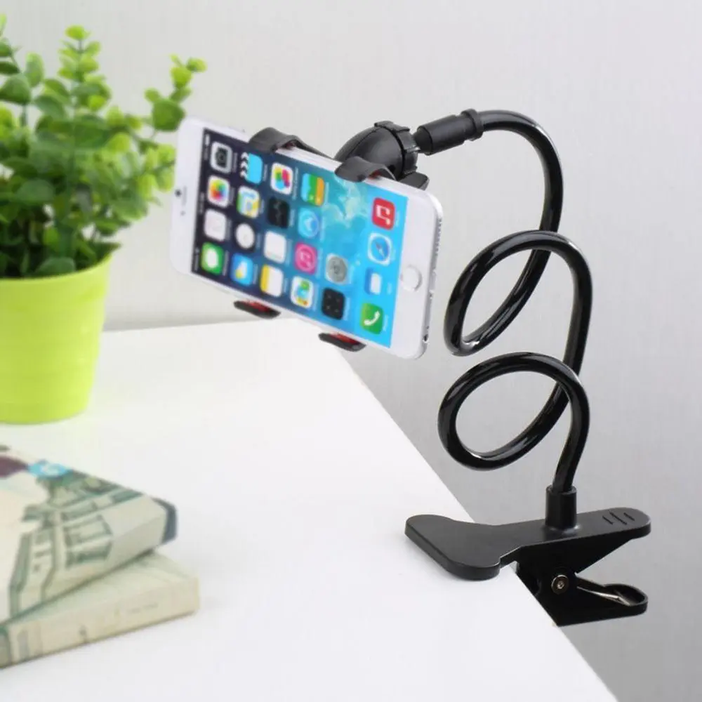 Universal Gooseneck Cell Phone Holder, Flexible Long Arm Lazy Phone Stand Clamp Desk Bed Tablet Mount Bracket For iphone//
