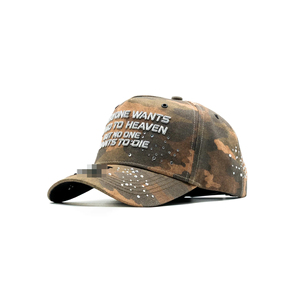 Gorra de béisbol de gamuza de 5 paneles de alta calidad HEAVEN and <span class=keywords><strong>DEATH</strong></span> III para hombre con logo de diamantes de imitación, gorra personalizada negra Rude Awakening - Product Image 5