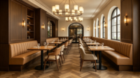 Table à cocktail moderne en bois de haute qualité pour restaurants français