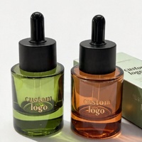 Bouteille compte-gouttes en verre ambré en gros, flacon unique pour huile capillaire, flacon compte-gouttes pour huile de parfum, emballages de formes variées avec boîte