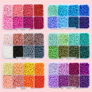 Petites perles de rocaille en verre pour bracelets fabrication de bijoux 6000 pièces kit de bracelet de perles colorées en gros