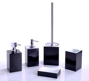 Nero resina di <span class=keywords><strong>marmo</strong></span> Hotel accessorio per il <span class=keywords><strong>bagno</strong></span> <span class=keywords><strong>set</strong></span> - Product Image 2