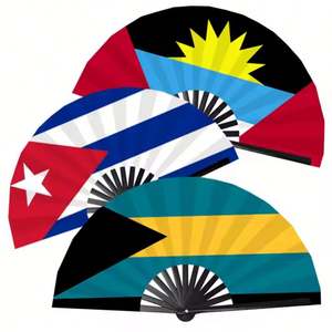 Abanicos Plegables Personalizados de 13 Pulgadas con Impresión de Bandera Nacional y Logotipo para Fiestas y Carnavales |   Abanicos de Bambú al por Mayor para Eventos y Promociones - Product Image 3