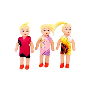 Girls like the best selling home toy Three 6-inch fat kids pretty girl fashion dolls creative toys for kids