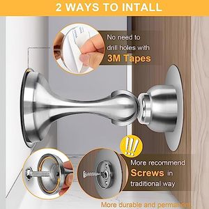 Butées <span class=keywords><strong>de</strong></span> <span class=keywords><strong>porte</strong></span> en acier inoxydable pour montage mural et au sol, support <span class=keywords><strong>de</strong></span> <span class=keywords><strong>porte</strong></span> pour garder la <span class=keywords><strong>porte</strong></span> ouverte, arrêt <span class=keywords><strong>de</strong></span> <span class=keywords><strong>porte</strong></span> sans perçage avec adhésif 3D - Product Image 3