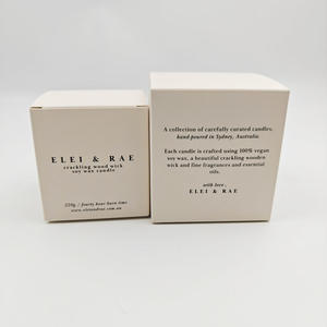 Boîtes rigides en carton kraft blanc personnalisables, emballage de luxe pour bougies de haute qualité avec lamination brillante et insert gaufré - Product Image 5
