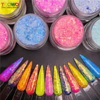 Poudre acrylique et trempage pour nail art Poudre mélangée à l'hexagone de sirène Poudre pailletée pour ongles Gel vernis à ongles Extended Builder Sculpture