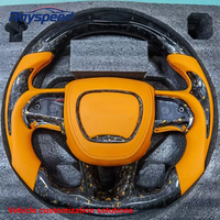 Volant de luxe à 3 branches en cuir et fibre de carbone LED personnalisé pour les modèles Dodge Charger Jeep Grand Cherokee SRT