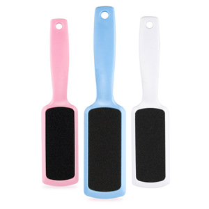 Foot File Double Sided Coarse Fine Sanding Non Abrasive Plastic Handle For Dead Skin Callus Removal White Pink Light Blue - Product Image 1