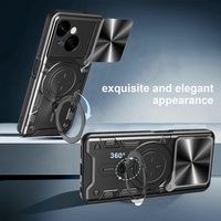Coque de téléphone portable style fenêtre avec anneau de protection coulissant pour objectif et béquille intégrée pour Tecno Spark Go 2023 Pop 7 Spark 10 9 Pro 4G
