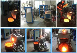 30kg-100kg Small Induction Electric Smelting Furnace Machine Steel Iron Aluminum Copper Metal Melting Furnace Equipment