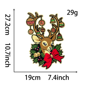 Bordado personalizado Chenille parches oro brillo Navidad Claus Feliz brillante parche hierro en Chenille parches para ropa - Product Image 3