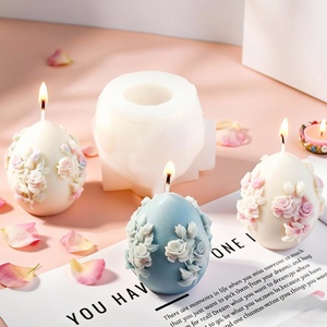 แม่พิมพ์ซิลิโคนรูปไข่อีสเตอร์ลายดอกไม้หลากสีสำหรับทำของตกแต่งเรซิ่นยิปซั่ม DIY และทำสบู่ - Product Image 3