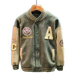 Giacca da Baseball in Pelle Impermeabile con Cappuccio per Uomo - Abbigliamento Invernale di Alta Qualità con Cerniera e Ricami - Product Image 2
