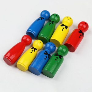 Colorful Wooden Figurines With <b>Bow</b> Print 75mm For Children Psychology Toy - Product Image 1