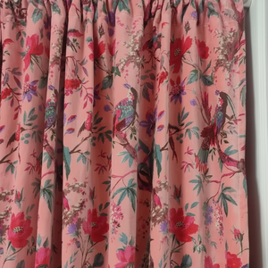 Fait à la main rose pêche oiseau imprimé velours coton Vintage rideaux occultant fenêtre suspendu pour la maison et la chambre décoration prix usine - Product Image 1