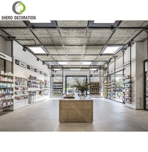 Modern Pharmacy Shops Interior Design Custom Metal Pharmacy <b>Shelves</b> Wood Pharmacy Display Cabinet For Medical Shop Furniture - Product Image 5