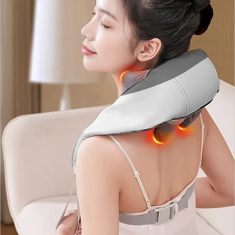 Hot Selling 2024 Oplaadbare Verwarming Kneden Schouder Diep Weefsel Massage Machine Trapezius 6d Schouder En Nek Massager