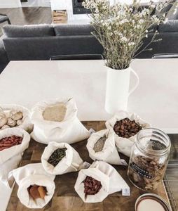 Bolsas de malla reutilizables para productos, algodón reutilizables de bolsas de comestibles, juego de pajita de Metal, bolsa de almacenamiento de cepillo de limpieza reutilizable, cero residuos - Product Image 4