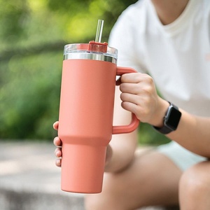 40oz Tumbler Stainless Steel Water Cup Wholesale Coffee Mug With Straw Adventure Travel Sublimation Tumble With Handle O