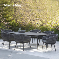 Ensemble table et chaises d'extérieur Ensemble de jardin nordique Ensemble de meubles de patio en aluminium pour restaurant et café, terrasse, arrière-cour, table basse moderne