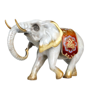 <b>Elephant</b> Figurines Enamel Painted Pair For Home Office <b>Decoration</b> Craft Gift - Product Image 5