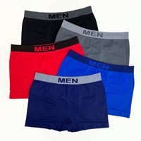 Boxers sans coutures pour hommes, grande taille, haute élasticité, sous-vêtements de sport pour jeunes, confortables, respirants, boxers tricotés en une seule pièce