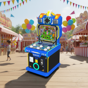 Máquina recreativa de alta calidad de hierro, tipo Whack-a-Mole de coches de carreras dobles, operada con monedas, con <span class=keywords><strong>cambiador</strong></span> de voz en inglés de 1 año para niños - Product Image 3