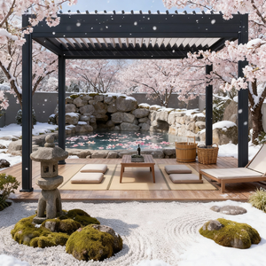 Auvent en aluminium, pergola, gazebo extérieur imperméable, idées de toiture, 3x3, 3x4, 4x3, 4x4, 4x5, 4x6, 6x3, 6x4, 6x5, 6x6m, abri de voiture en aluminium - Product Image 3