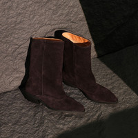 Sepatu Boots Wanita RLT 2026 Diskon, Warna Solid, Gaya Terbaru, Hak Tebal 4cm, Kulit Sapi, Tersedia Ukuran Besar