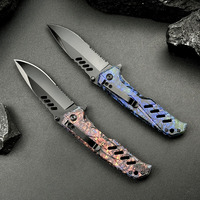 Couteau de poche multifonction professionnel de qualité industrielle en acier inoxydable, couteau pliant de camping avec manche en aluminium