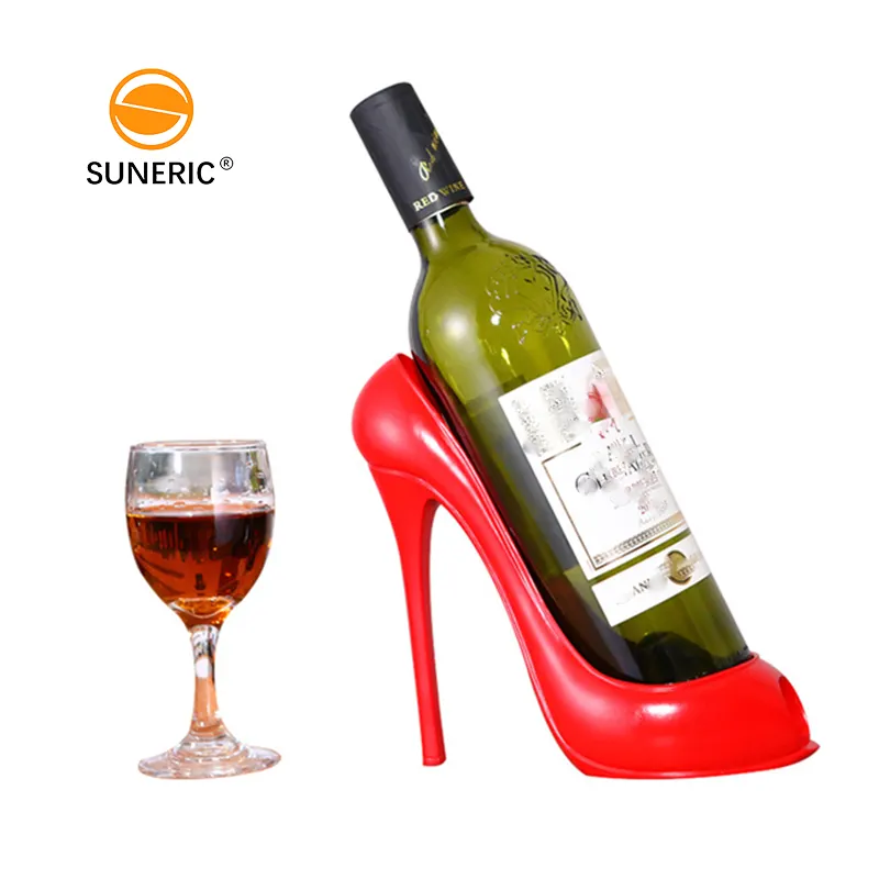 Bar Home Decoration Creative Shoe Shape Wine Bottle Rack stand Resin Custom High Heel Wine Bottle Holder