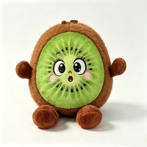 Customized Soft Brown & Green Sliced Kiwi Fruit Stuffed Animal, Adorable <b>Fluffy</b> Plushie Pillow for Kids - Product Image 5