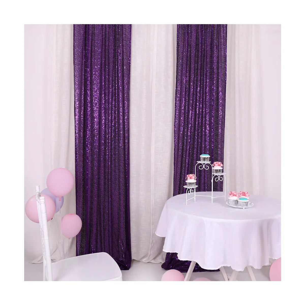 Cortinas de lentejuelas púrpura plisadas para el hogar y la sala de estar, diseño de moda de alta calidad, novedad de 2022