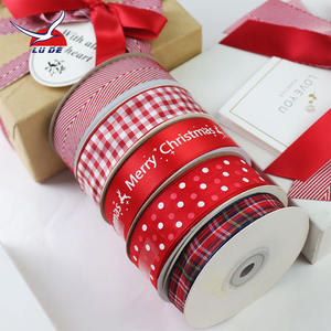 Décoration Emballage Cadeau Noël Rouge Tartan 25mm 1 Pouce Ruban À Carreaux Vérifier Personnalisé Artisanat Célébration Festival <span class=keywords><strong>Xman</strong></span> - Product Image 3