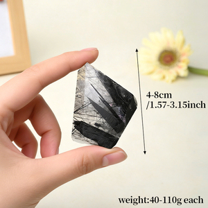 Bloc de cristal de guérison spirituelle de haute qualité en gros, quartz rutilé noir de forme libre pour la guérison à domicile - Product Image 2