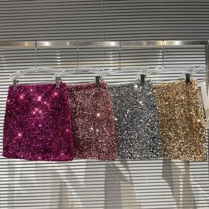 Falda Corta Brillante con Lentejuelas, Estilo Elegante para Eventos Sociales, Verano 2025 - Product Image 1