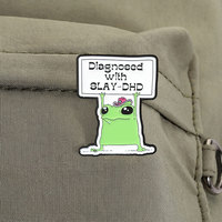 Badge en émail sur le thème des animaux, original et thérapeutique, pour sac, chapeau, vêtement et ornement de style personnel