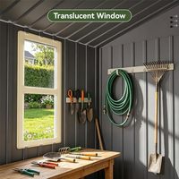Abri de jardin extérieur en acier galvanisé avec fenêtre, facilement assemblable, durable, verrouillable, pour outils de jardin, résistant, utilitaire pour cour arrière