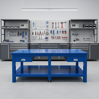 Établi de travail en fonte avec plaque en acier inoxydable pour atelier de maintenance