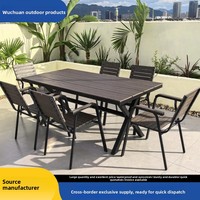 Tables et chaises d'extérieur en acier au carbone, simples, modernes, durables, imperméables, meubles d'extérieur pour jardin, balcon