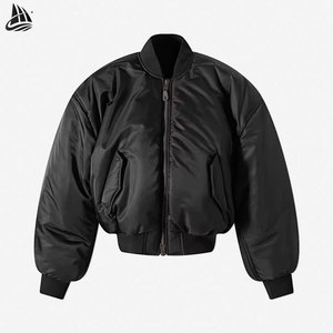 Giacca Bomber Oversize Personalizzata in Stile Streetwear, Cappotto da Volo MA-1 in Nylon Nero per Uomo, Produzione OEM all'Ingrosso - Product Image 1