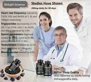 GMP Halal 10-in-1 <span class=keywords><strong>Shilajit</strong></span> dan Ashwagandha Gummies Suplemen Herbal Murni Himalaya untuk Dewasa dengan Dukungan Tidur - Product Image 6