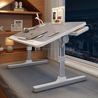 Plateau de lit pliable et réglable pour petit-déjeuner, table d'appoint inclinable pour ordinateur portable, en MDF et aluminium, toutes finitions assorties