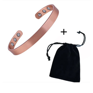 <b>Copper</b> Alloy Magnetic <b>Bracelet</b> Ring Adjustable Open Design Unisex Jewelry - Product Image 2